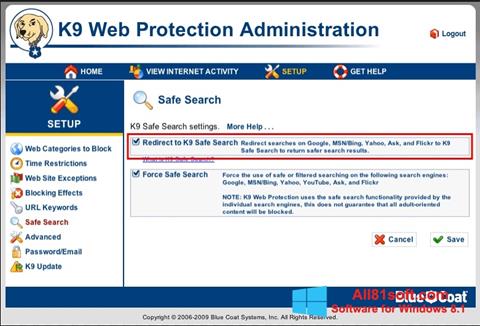 Screenshot K9 Web Protection Windows 8.1