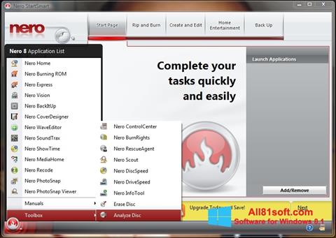 Screenshot Nero StartSmart Windows 8.1