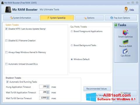 Screenshot Mz RAM Booster Windows 8.1