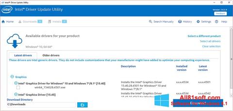 Screenshot Intel Driver Update Utility Windows 8.1