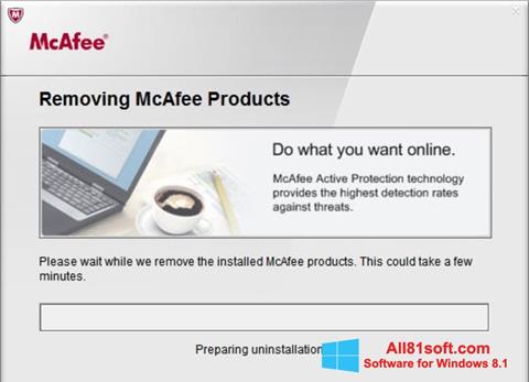 Screenshot McAfee Consumer Product Removal Tool Windows 8.1