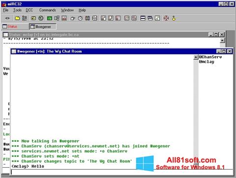 Screenshot mIRC Windows 8.1